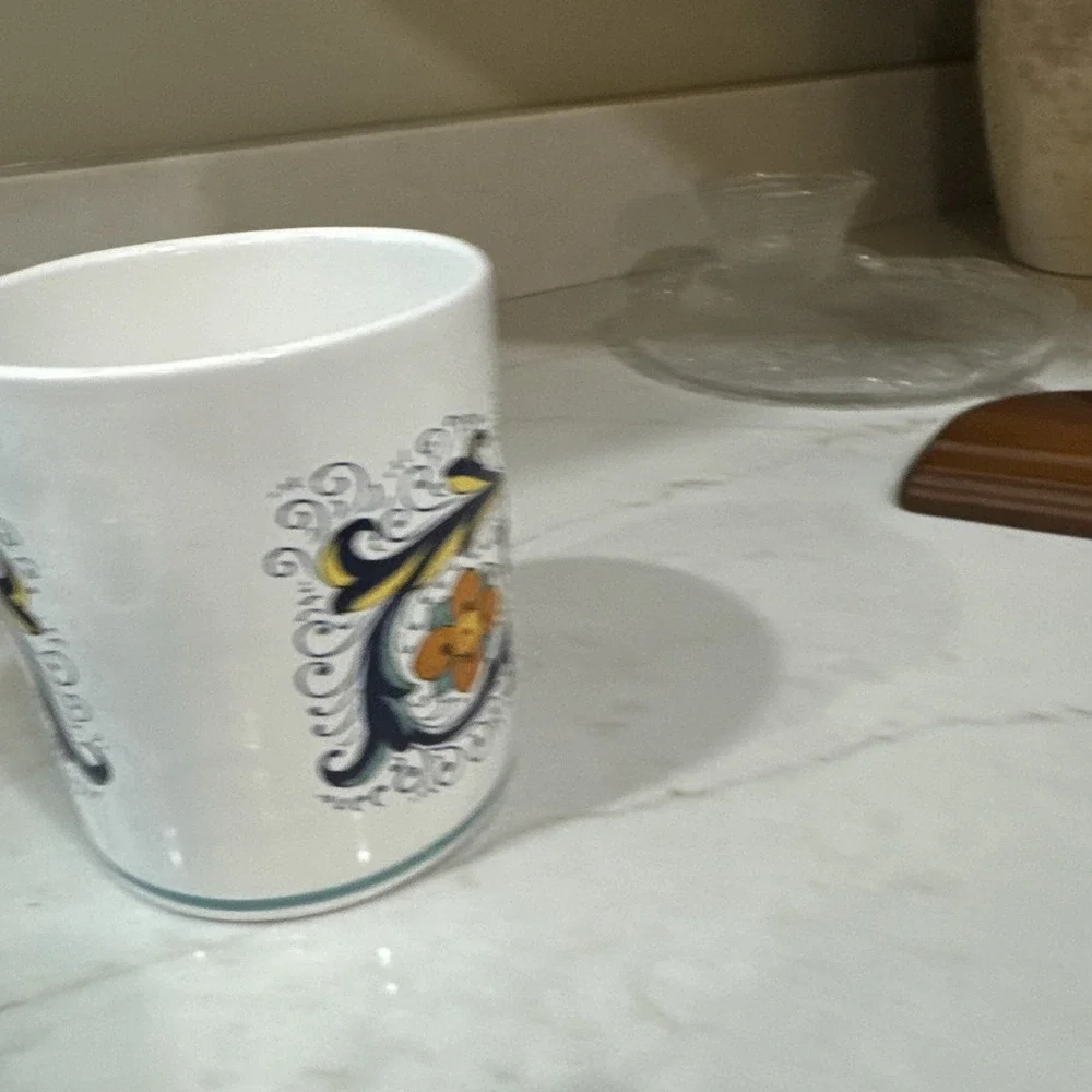 Nova Deruta Spoon Rest And Crock  Made In Italy Hand painted